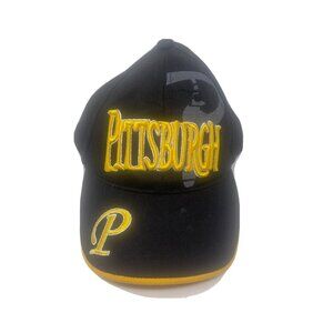 Pittsburgh Pirates Embroidered Adjustable Hat Black Hook and Loop Closure